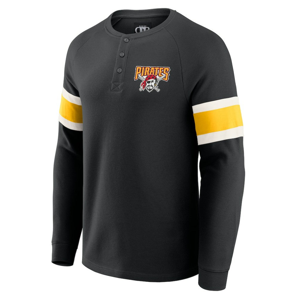 Pittsburgh Pirates Darius Rucker Collection by Fanatics Waffle-Knit Raglan Long Sleeve Henley T-Shirt | MLB Discount