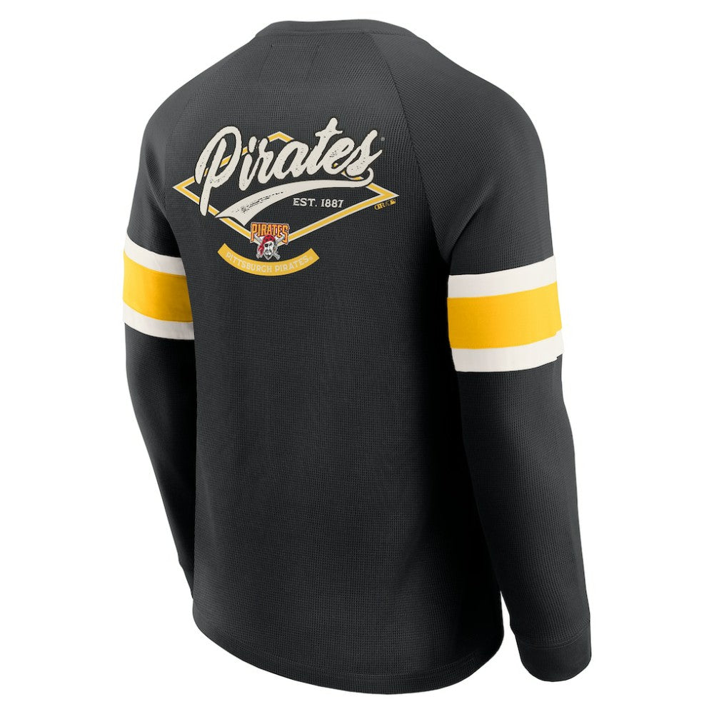 Pittsburgh Pirates Darius Rucker Collection by Fanatics Waffle-Knit Raglan Long Sleeve Henley T-Shirt | MLB Discount