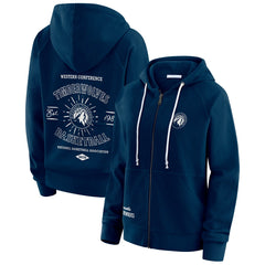 Minnesota Timberwolves WEAR by Erin Andrews Women's Vintage Full-Zip Raglan Hoodie On Sale