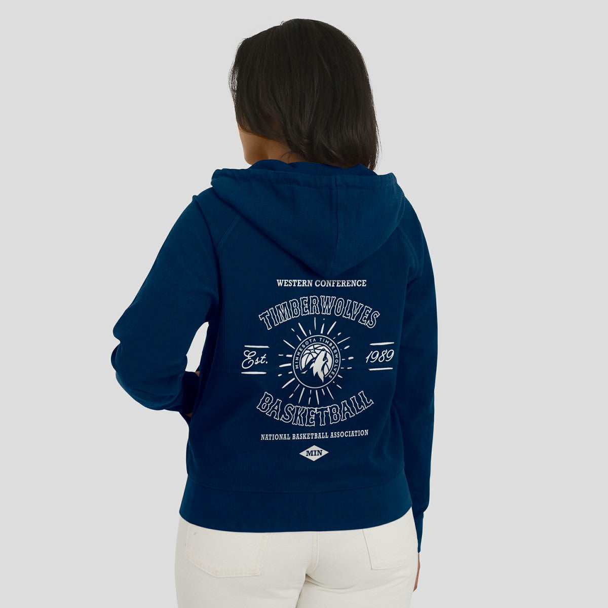 Minnesota Timberwolves WEAR by Erin Andrews Women's Vintage Full-Zip Raglan Hoodie On Sale