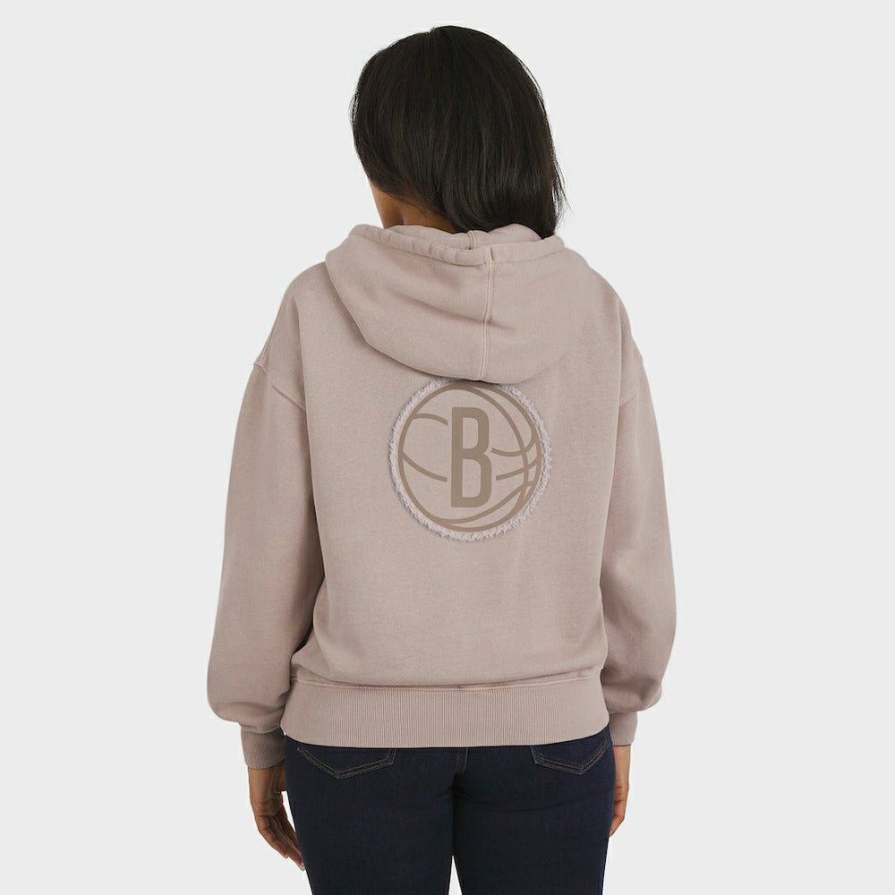 Brooklyn Nets WEAR by Erin Andrews Women's Washed Pullover Crewdie On Sale