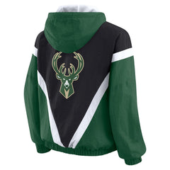 Milwaukee Bucks WEAR by Erin Andrews Women's Colorblock Full-Zip Hoodie Windbreaker Jacket Online