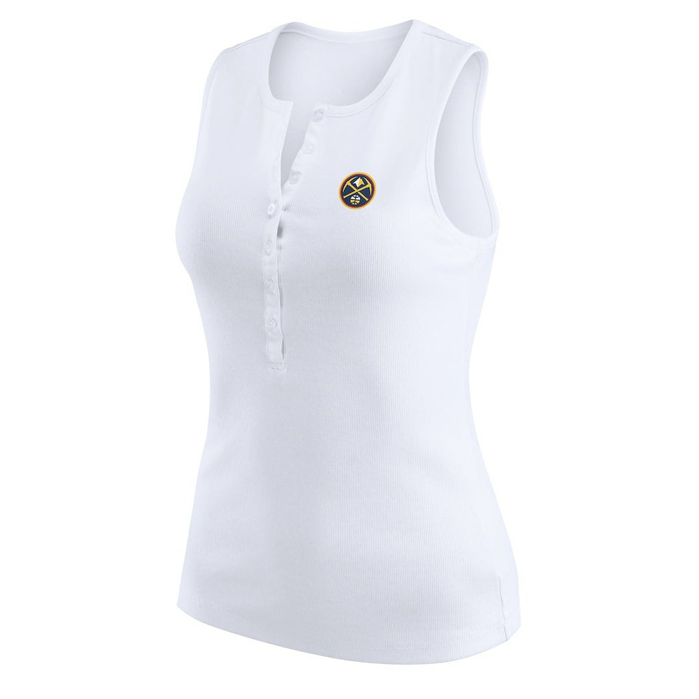 Denver Nuggets WEAR by Erin Andrews Women's Rib-Knit Henley Tank Top sale On Sale