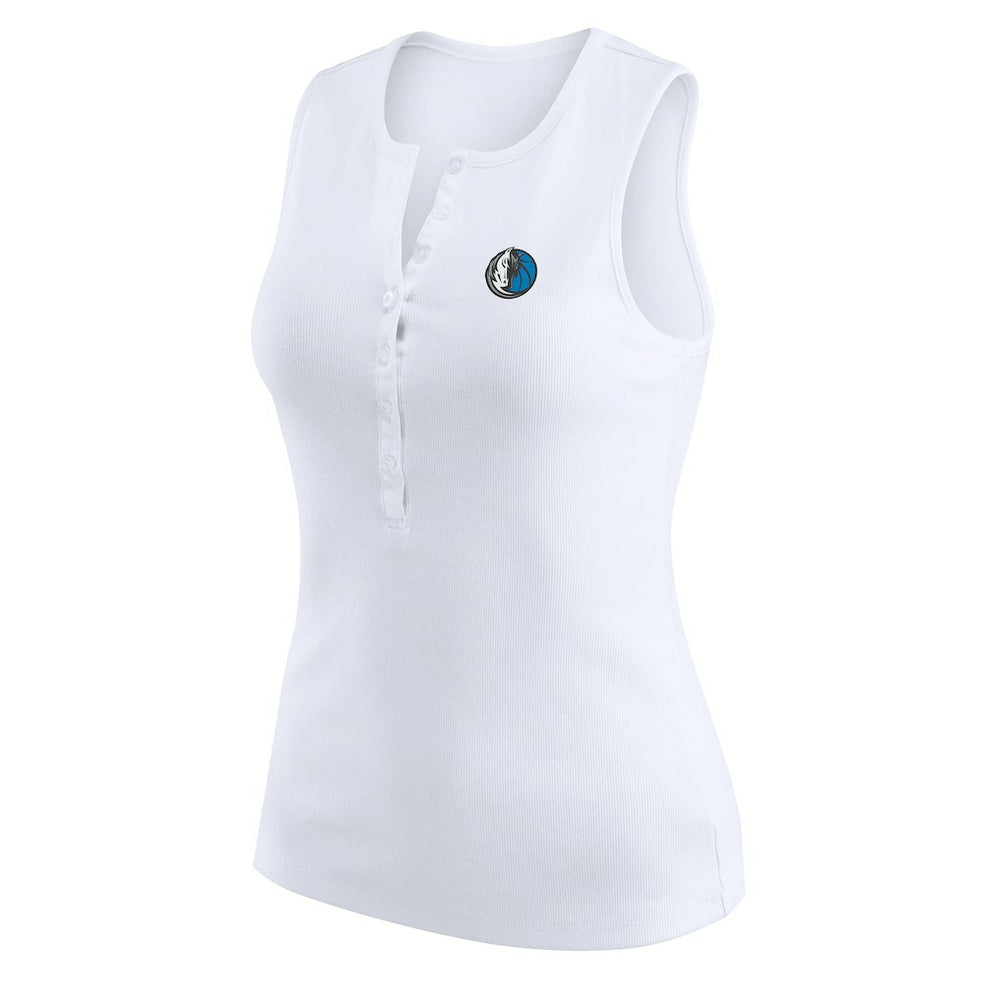 Dallas Mavericks WEAR by Erin Andrews Women's Rib-Knit Henley Tank Top sale Outlet