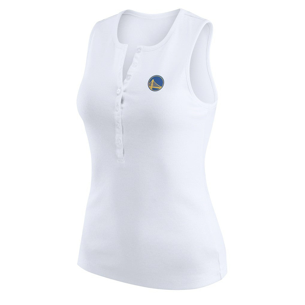 Golden State Warriors WEAR by Erin Andrews Women's Rib-Knit Henley Tank Top sale Online