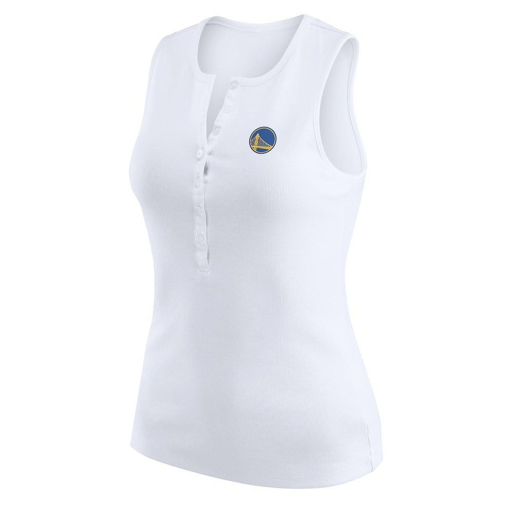 Golden State Warriors WEAR by Erin Andrews Women's Rib-Knit Henley Tank Top sale Online