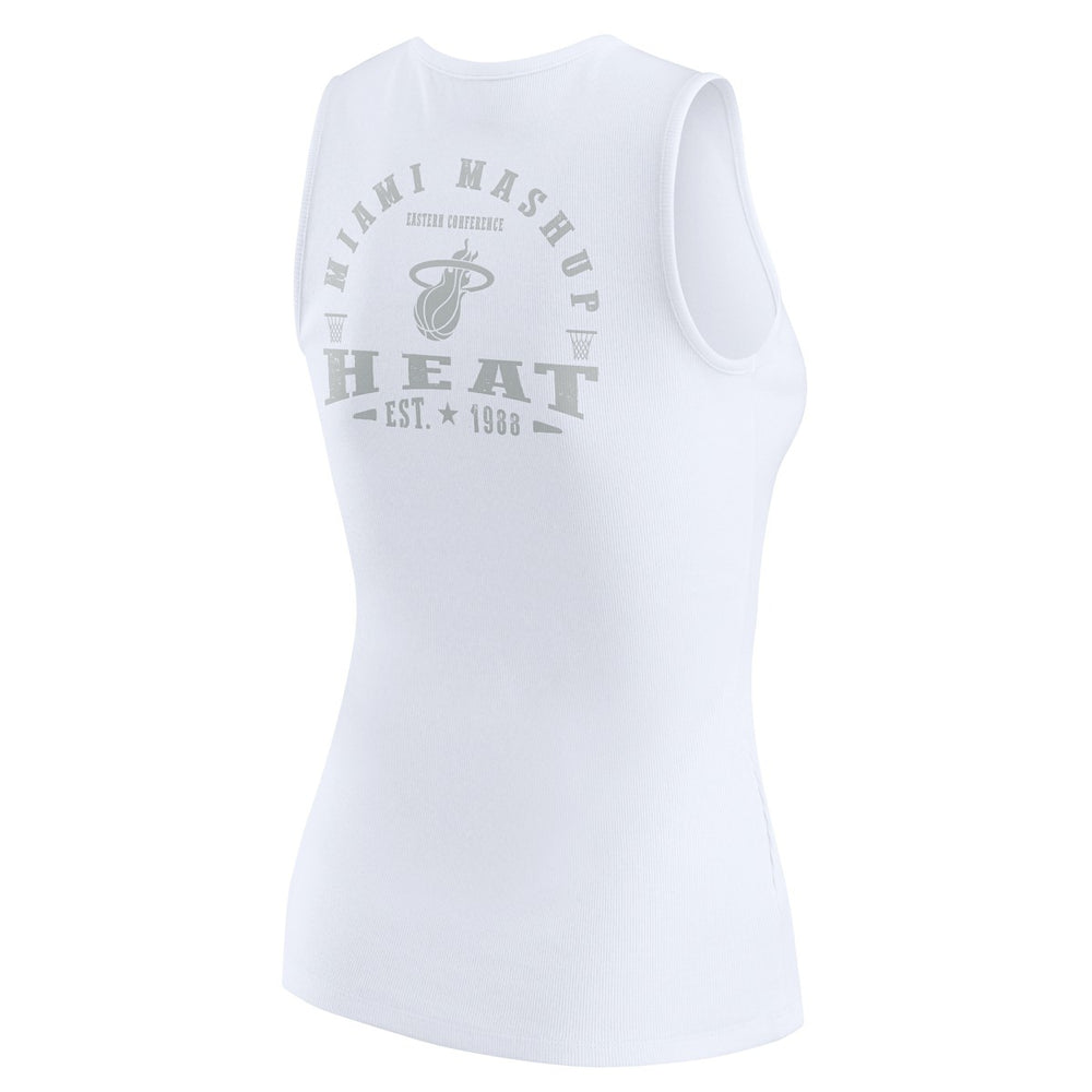 Miami Heat WEAR by Erin Andrews Women's Rib-Knit Henley Tank Top New