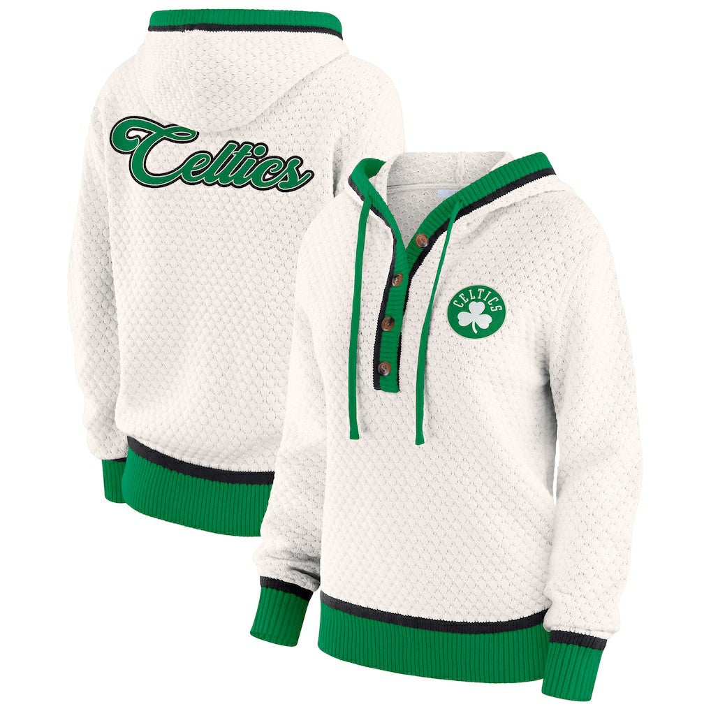 Boston Celtics WEAR by Erin Andrews Women's Plus Size Hoodie Sweater New