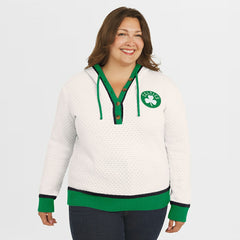 Boston Celtics WEAR by Erin Andrews Women's Plus Size Hoodie Sweater New