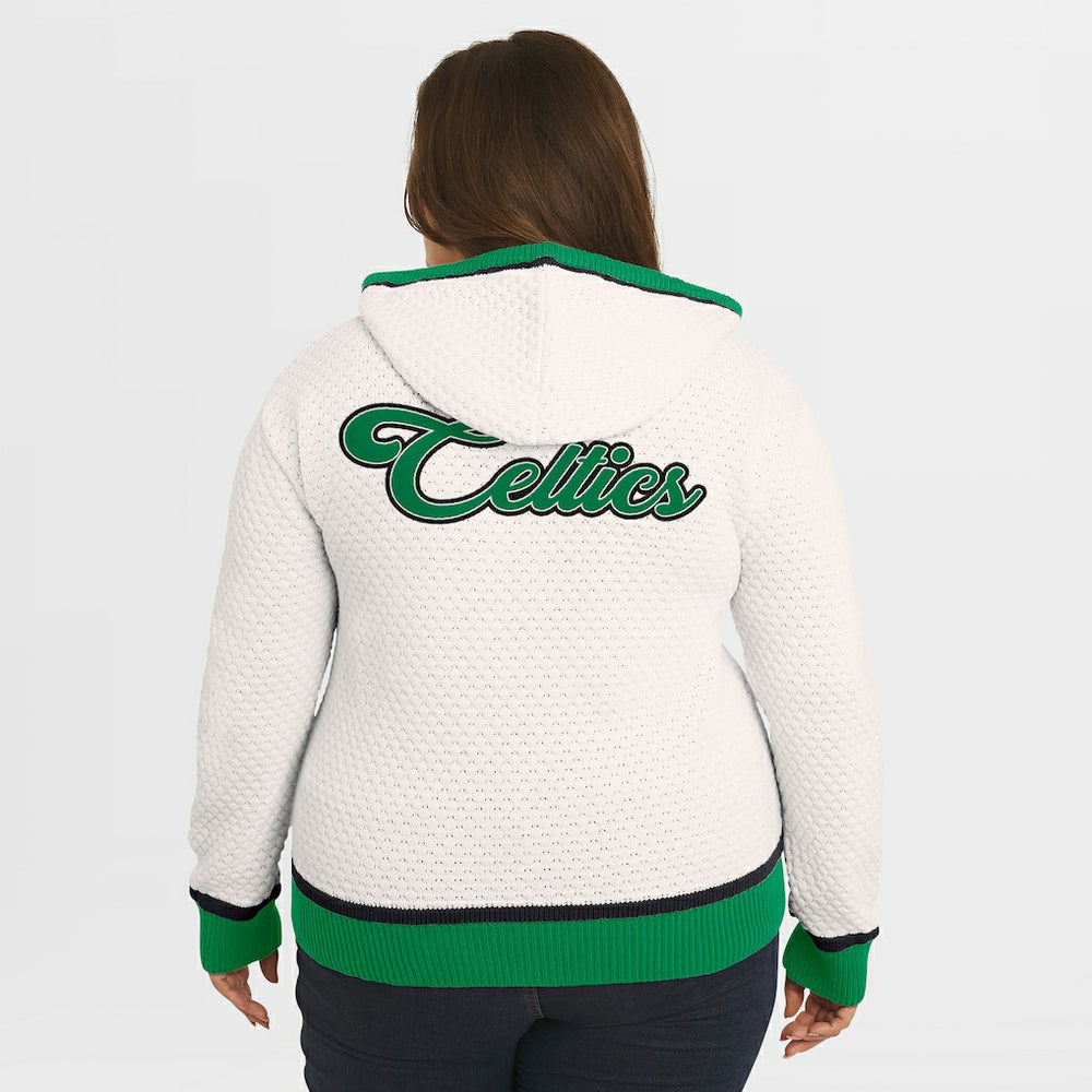 Boston Celtics WEAR by Erin Andrews Women's Plus Size Hoodie Sweater New