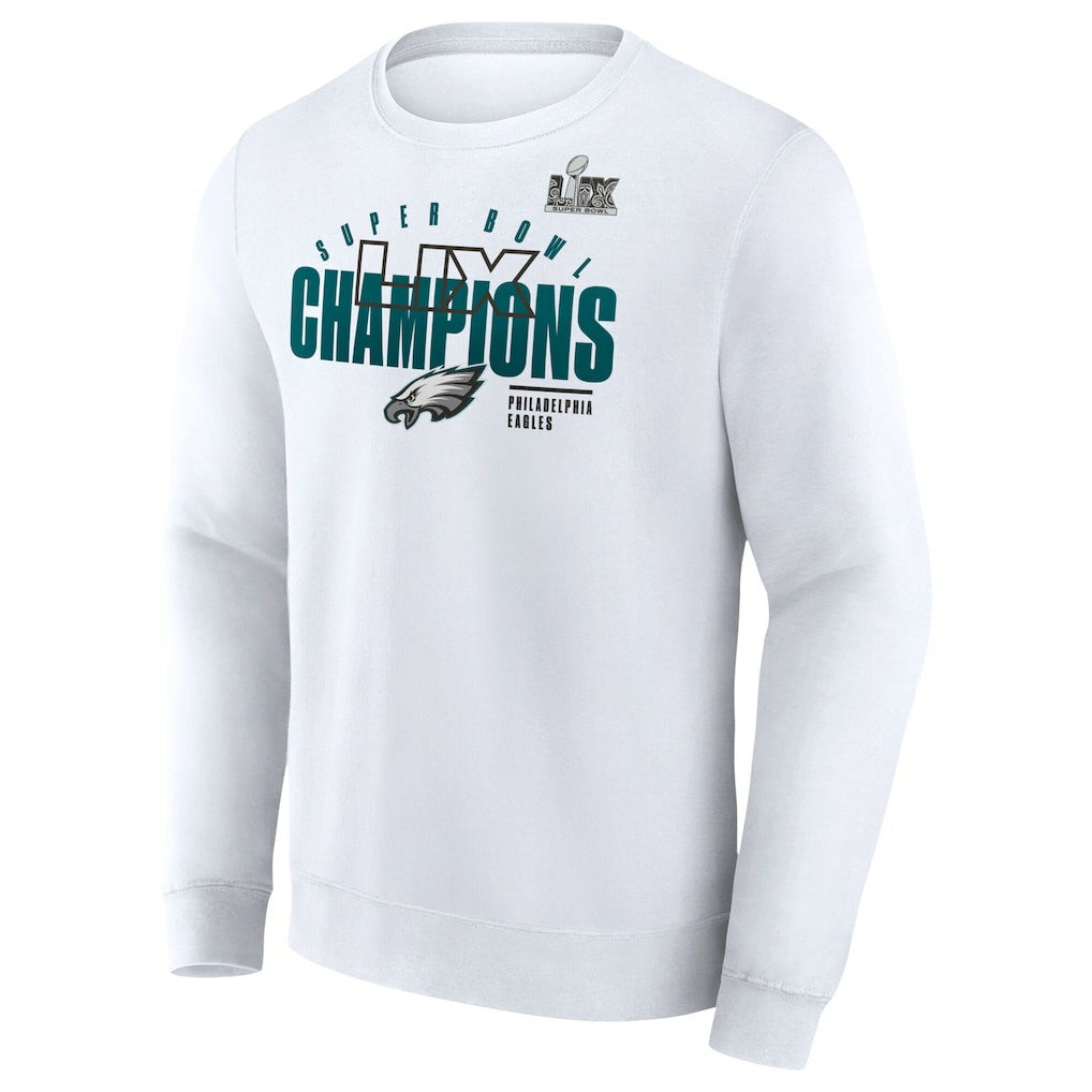 Philadelphia Eagles Fanatics Super Bowl LIX Champions Iconic Victory Fleece Sweatshirt