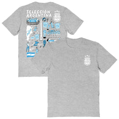 Argentina National Team Vive La Fete Women's Impressions Artwork T-Shirt Heather Gray