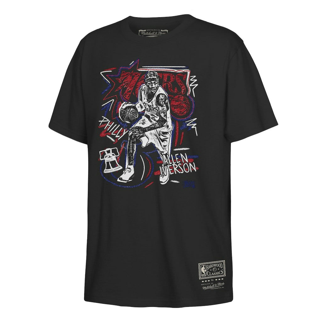 Allen Iverson Philadelphia 76ers Youth Chalked Up T-Shirt On Sale