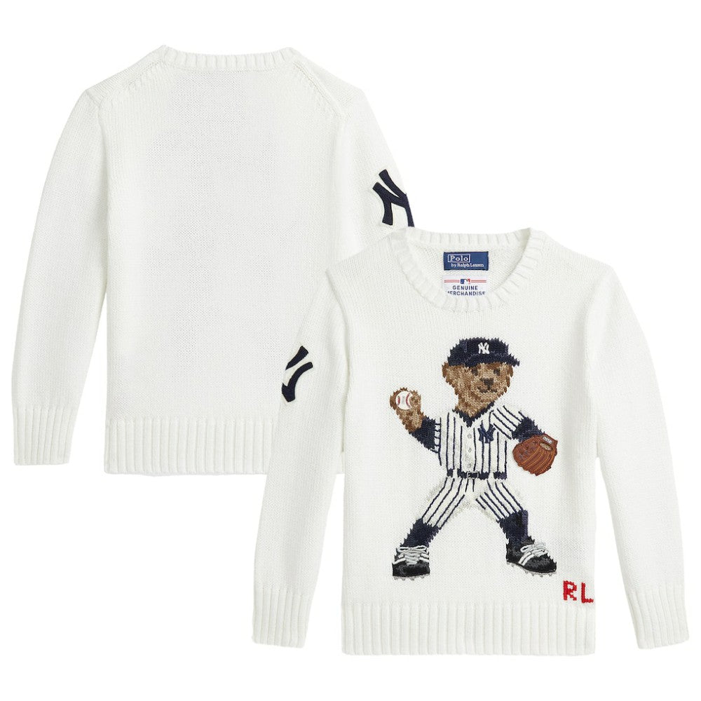 Yankees Polo Ralph Lauren Preschool  Bear Pullover Sweater | MLB For sale