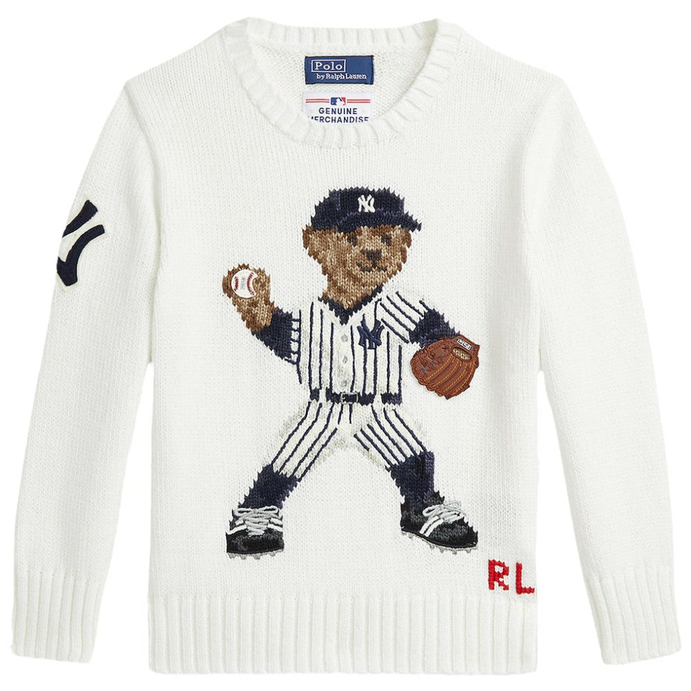 Yankees Polo Ralph Lauren Preschool  Bear Pullover Sweater | MLB For sale