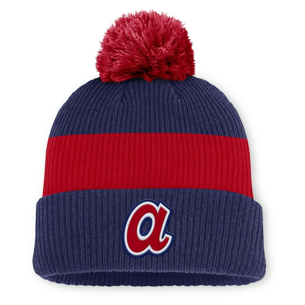 Atlanta Braves Nike Cooperstown Collection Peak Standard Cuffed Knit Hat with Pom | MLB Near me