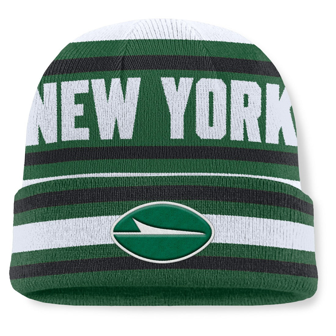 New York Jets Fanatics Center Cuffed Knit Hat