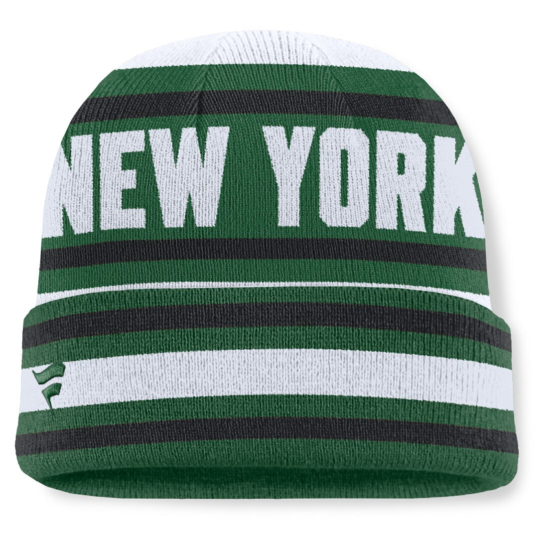 New York Jets Fanatics Center Cuffed Knit Hat