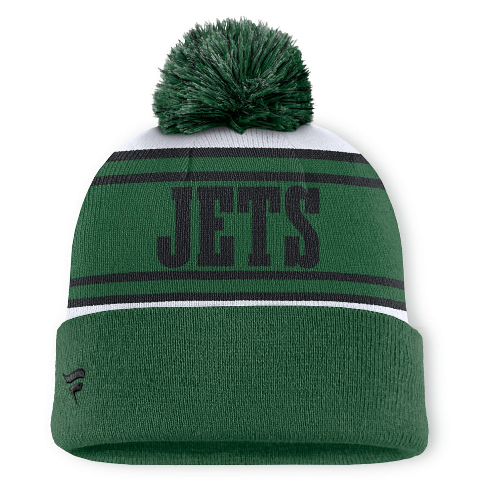 New York Jets Fanatics Center Cuffed Knit Hat with Pom