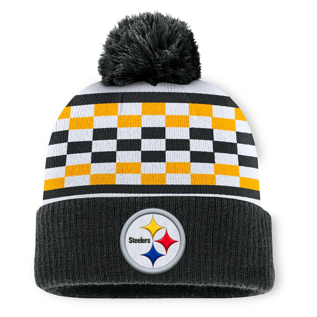 Pittsburgh Steelers Fanatics Women's End Zone Cuffed Knit Hat with Pom