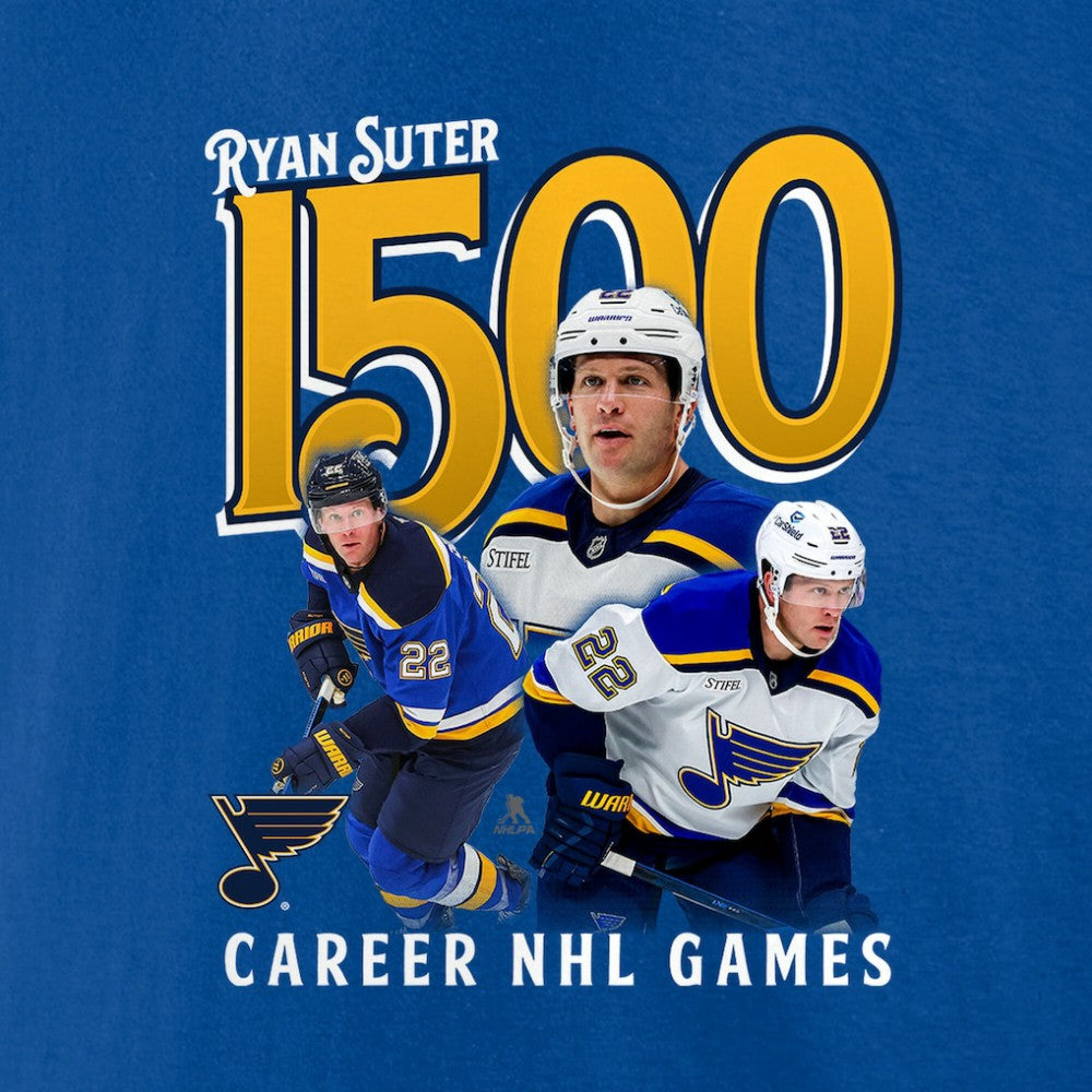 Ryan Suter St. Louis Blues 1500 Career NHL Games T-Shirt For Sale