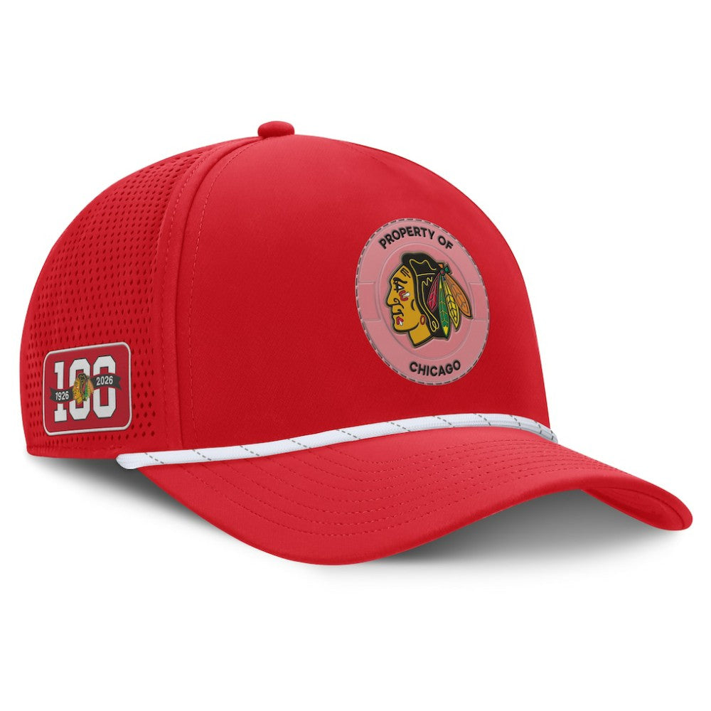 Chicago Blackhawks Fanatics Centennial Pinched Front Adjustable Hat Sale