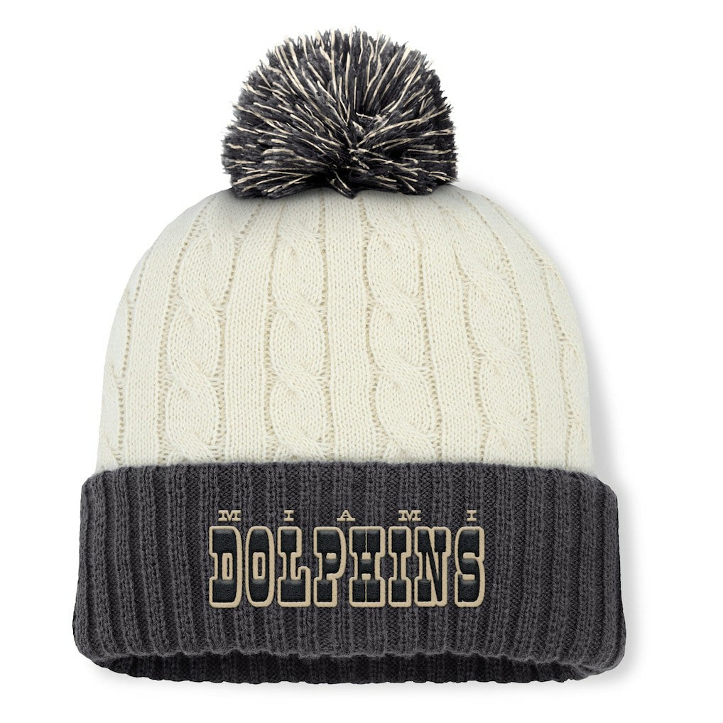 Miami Dolphins Fanatics Women's Coaxial Cuffed Knit Hat with Pom