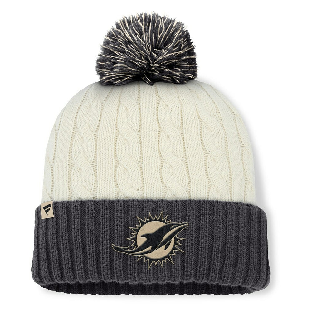 Miami Dolphins Fanatics Women's Coaxial Cuffed Knit Hat with Pom