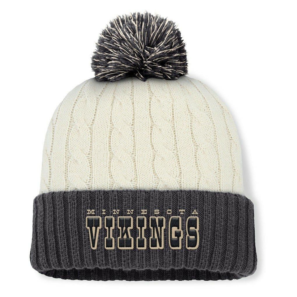 Minnesota Vikings Fanatics Women's Coaxial Cuffed Knit Hat with Pom