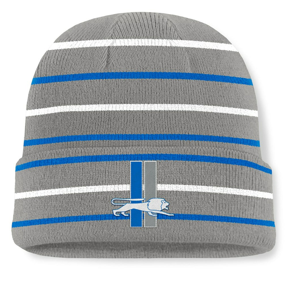 Detroit Lions Fanatics Throwback Yard Lines Cuffed Knit Hat