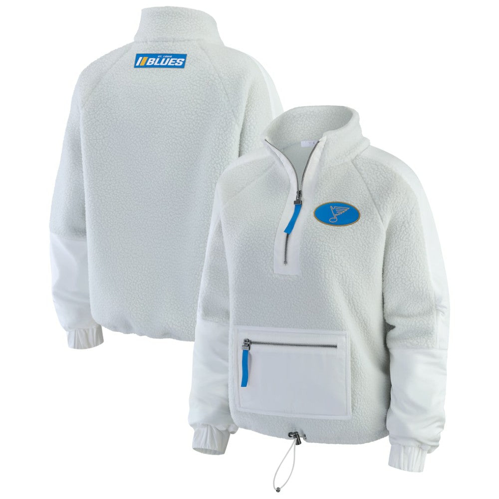 St. Louis Blues WEAR by Erin Andrews Women's Polar Fleece Quarter-Zip Jacket Sale