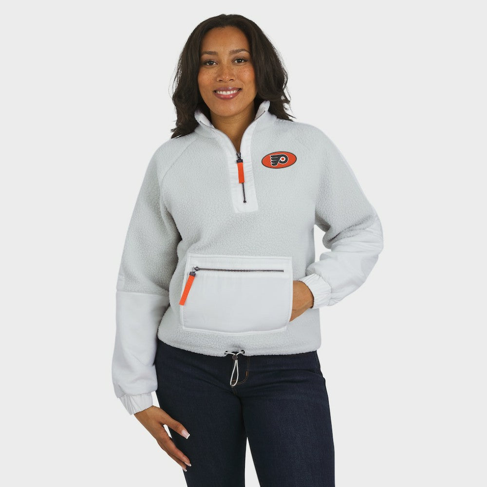 Philadelphia Flyers WEAR by Erin Andrews Women's Polar Fleece Quarter-Zip Jacket Sale
