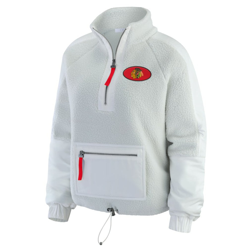 Chicago Blackhawks WEAR by Erin Andrews Women's Polar Fleece Quarter-Zip Jacket Sale