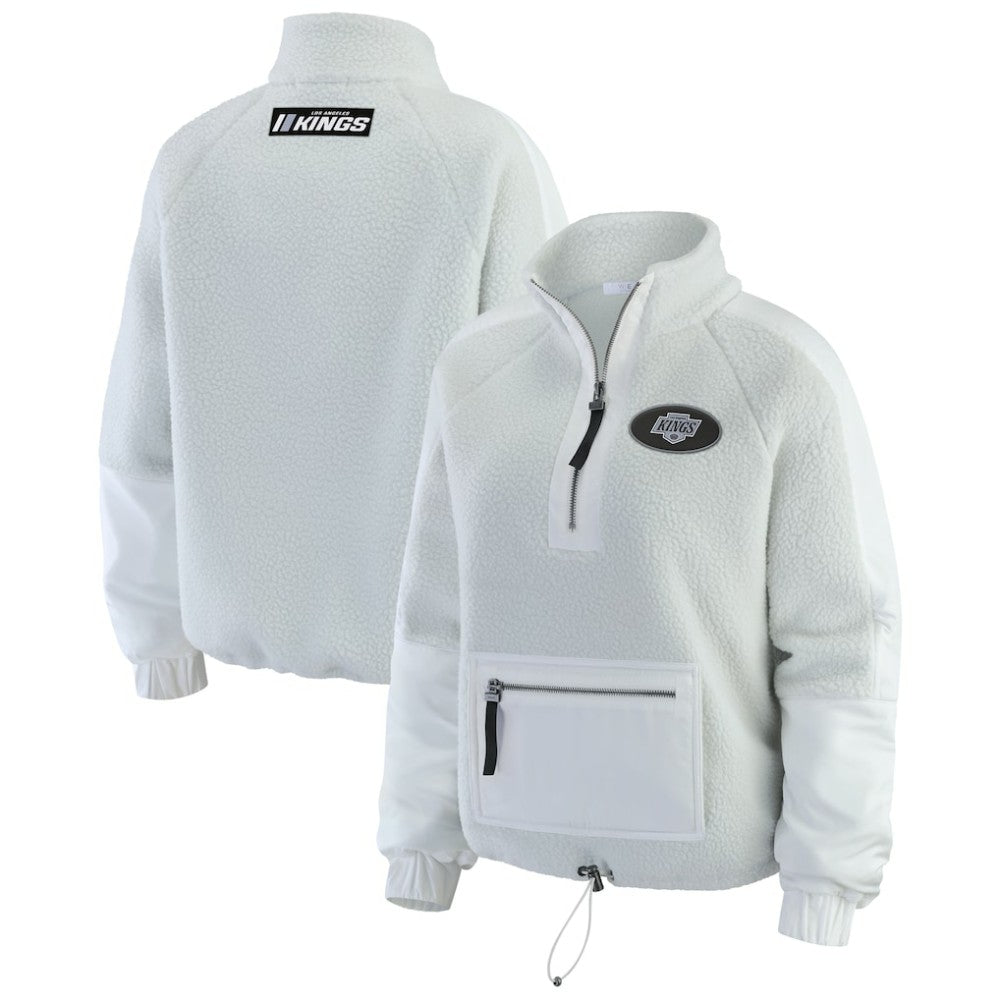 Los Angeles Kings WEAR by Erin Andrews Women's Polar Fleece Quarter-Zip Jacket For Sale