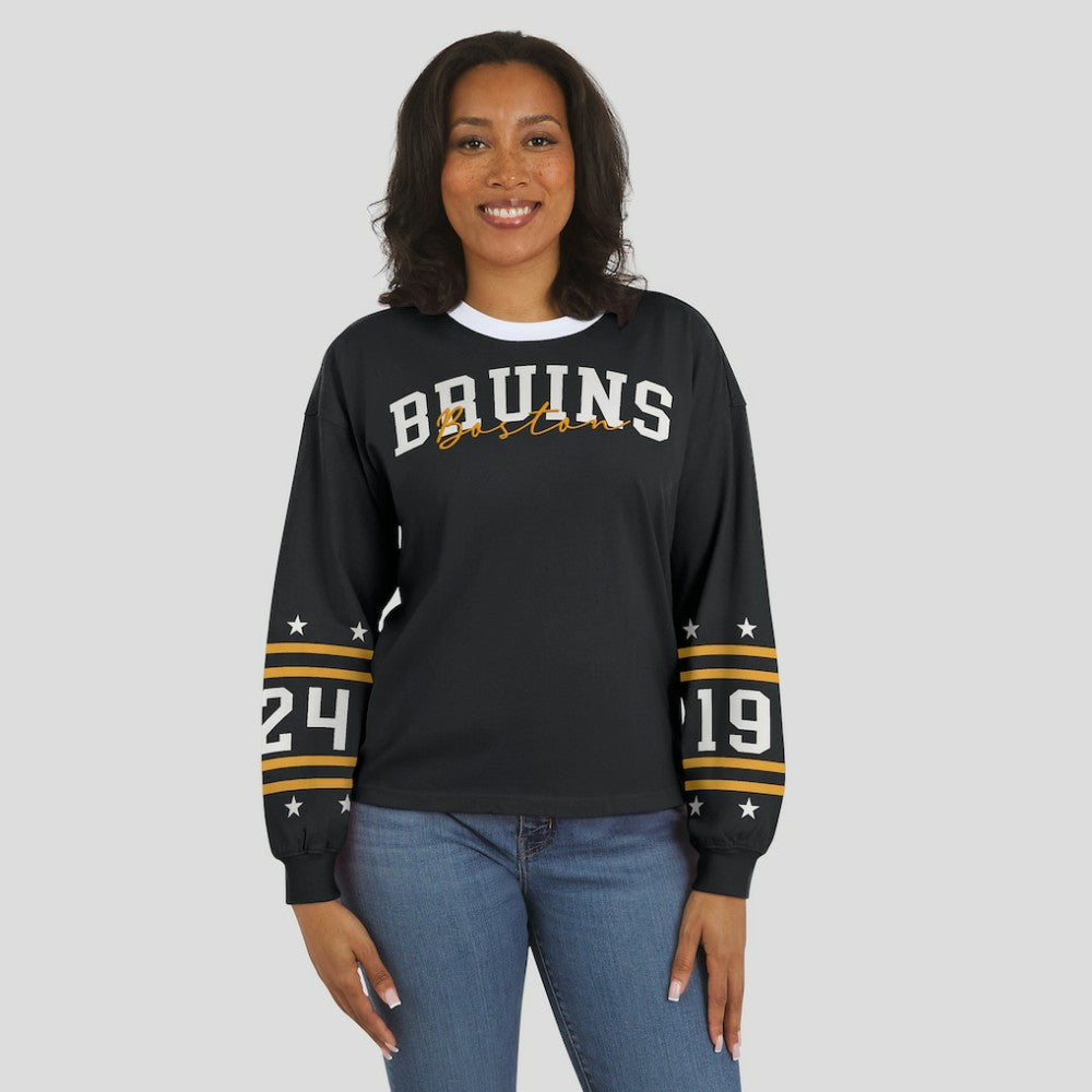 Boston Bruins WEAR by Erin Andrews Women's Long-Sleeve Sport T-Shirt Outlet