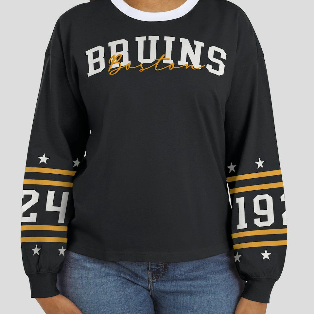 Boston Bruins WEAR by Erin Andrews Women's Long-Sleeve Sport T-Shirt Outlet