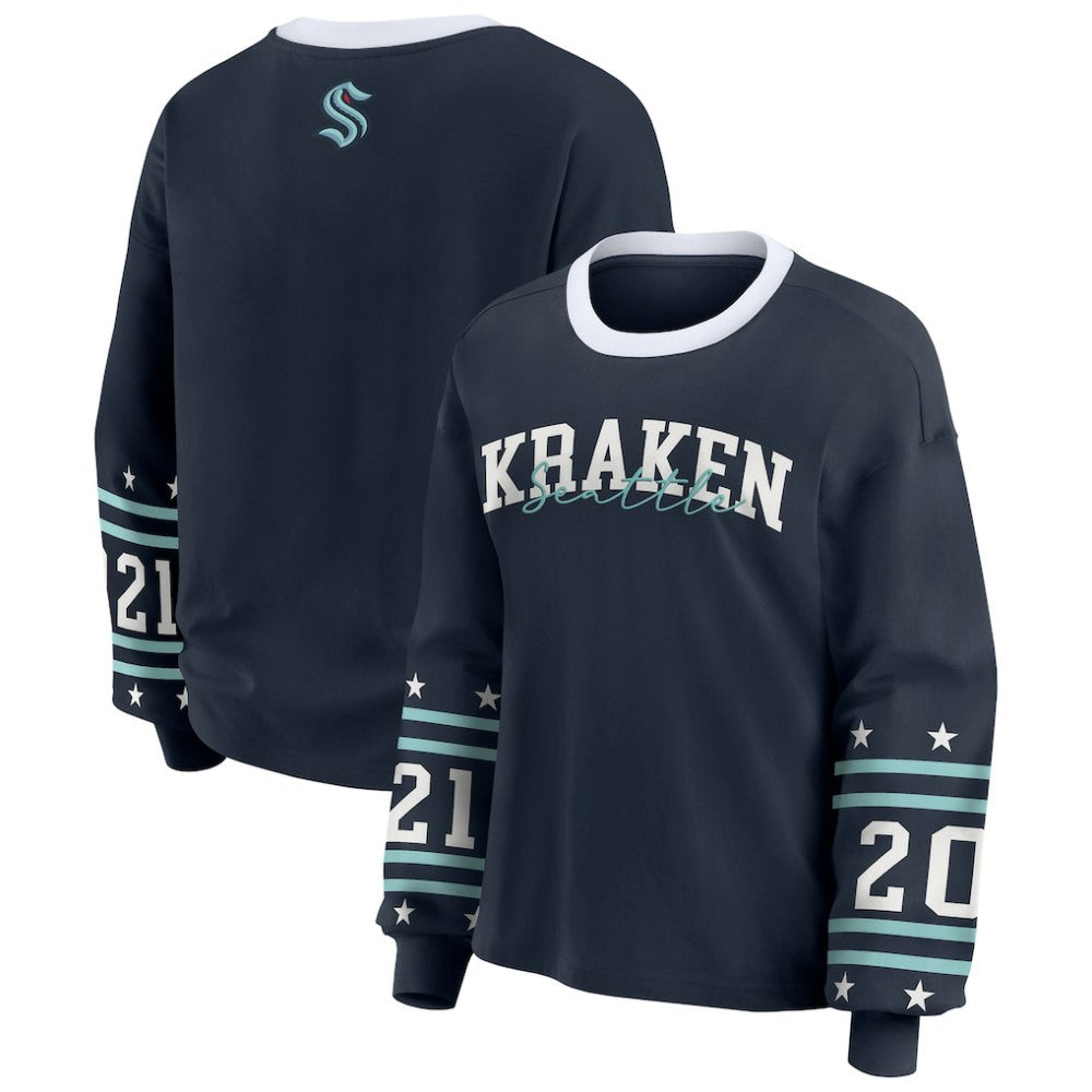 Seattle Kraken WEAR by Erin Andrews Women's Long-Sleeve Sport T-Shirt On Sale