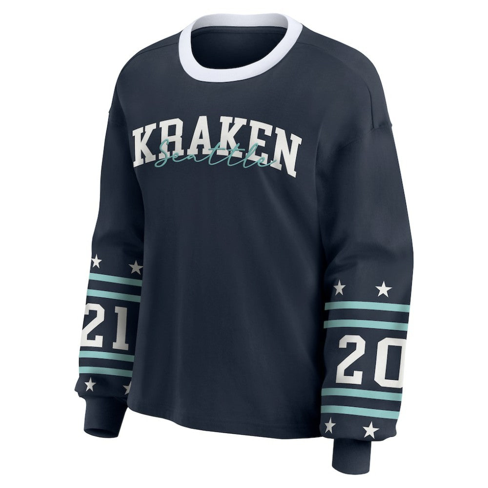 Seattle Kraken WEAR by Erin Andrews Women's Long-Sleeve Sport T-Shirt On Sale