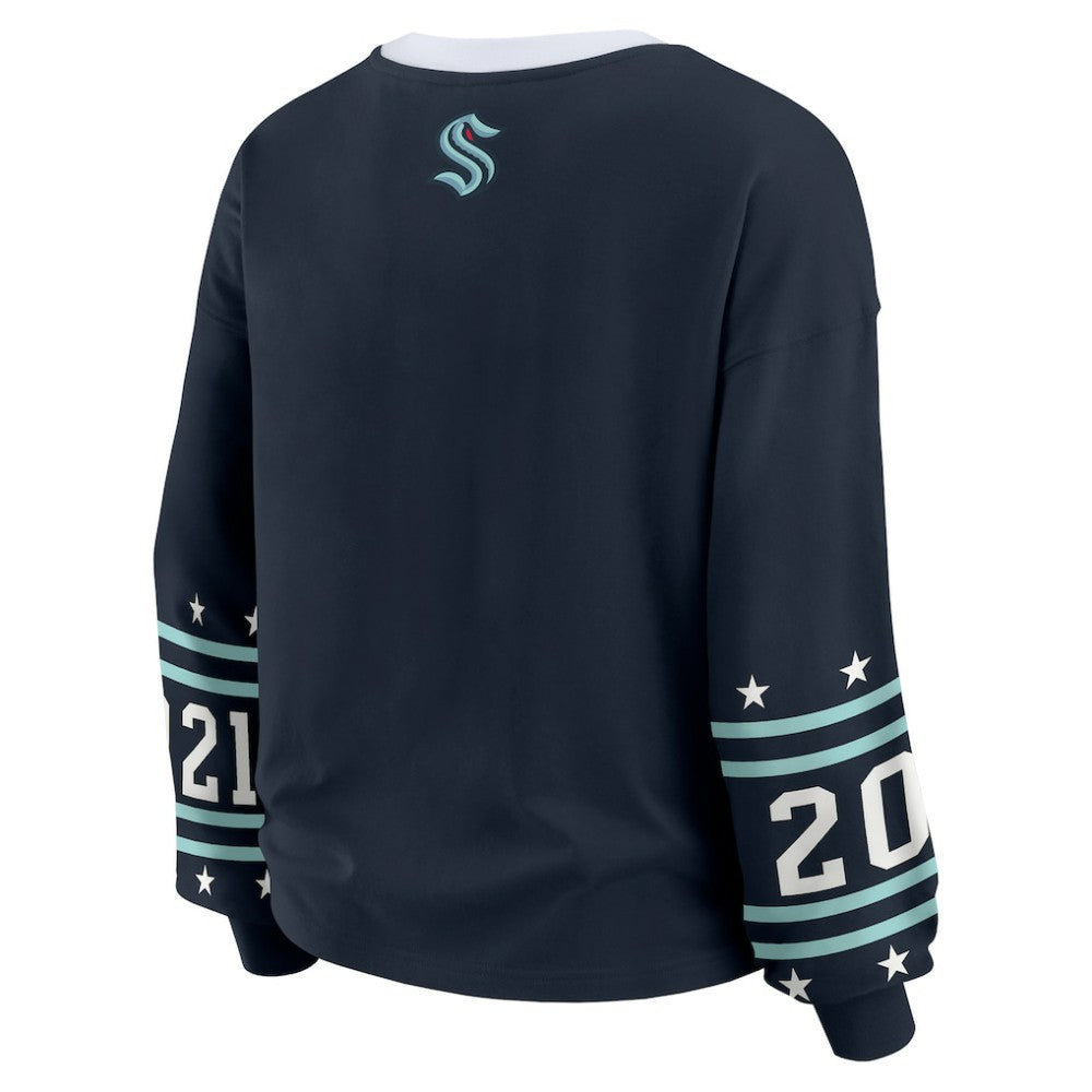 Seattle Kraken WEAR by Erin Andrews Women's Long-Sleeve Sport T-Shirt On Sale