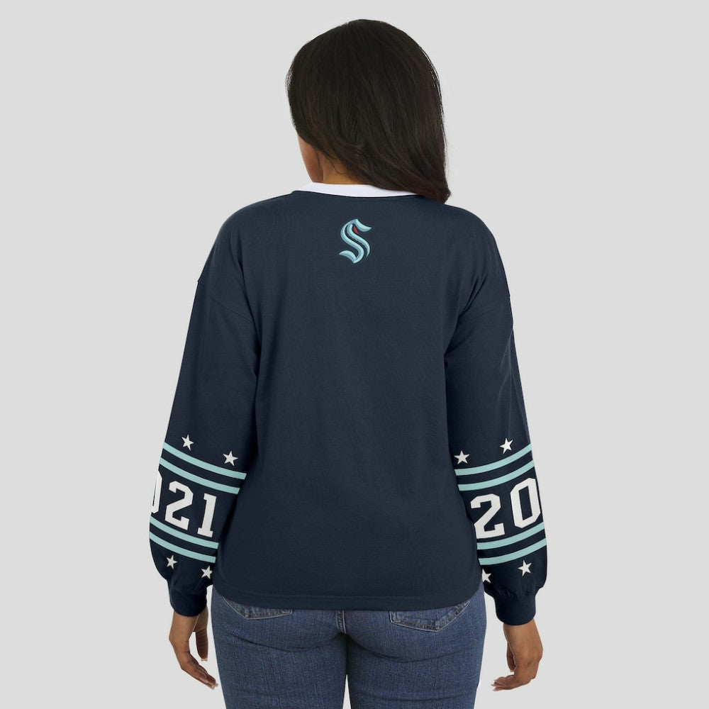 Seattle Kraken WEAR by Erin Andrews Women's Long-Sleeve Sport T-Shirt On Sale