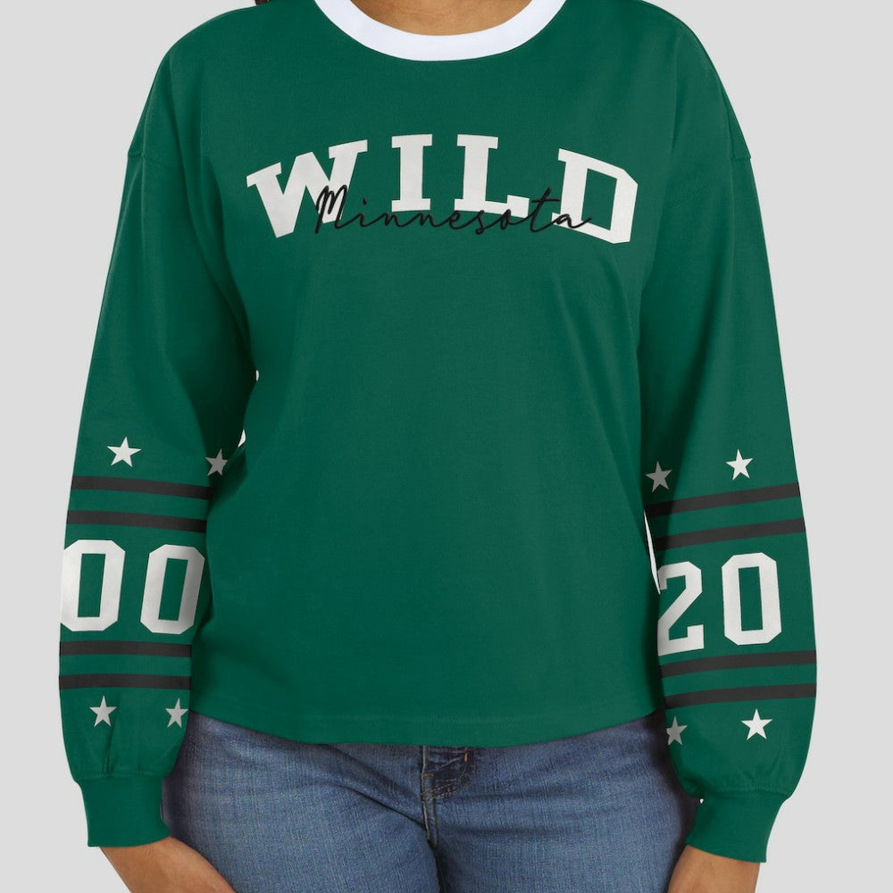 Minnesota Wild WEAR by Erin Andrews Women's Long-Sleeve Sport T-Shirt For Sale