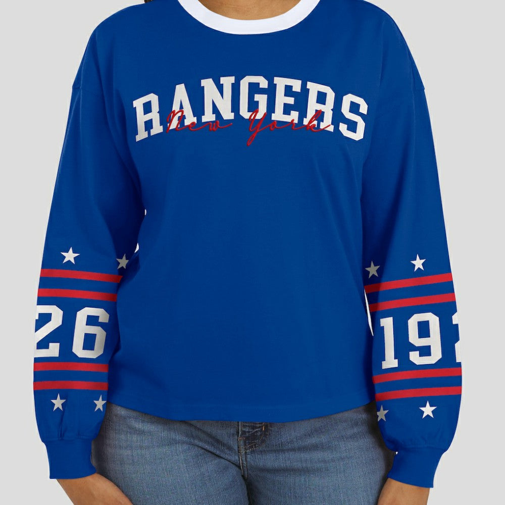 New York Rangers WEAR by Erin Andrews Women's Long-Sleeve Sport T-Shirt Sale