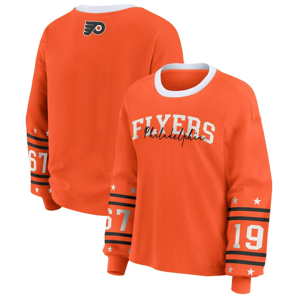 Philadelphia Flyers WEAR by Erin Andrews Women's Long-Sleeve Sport T-Shirt On Sale