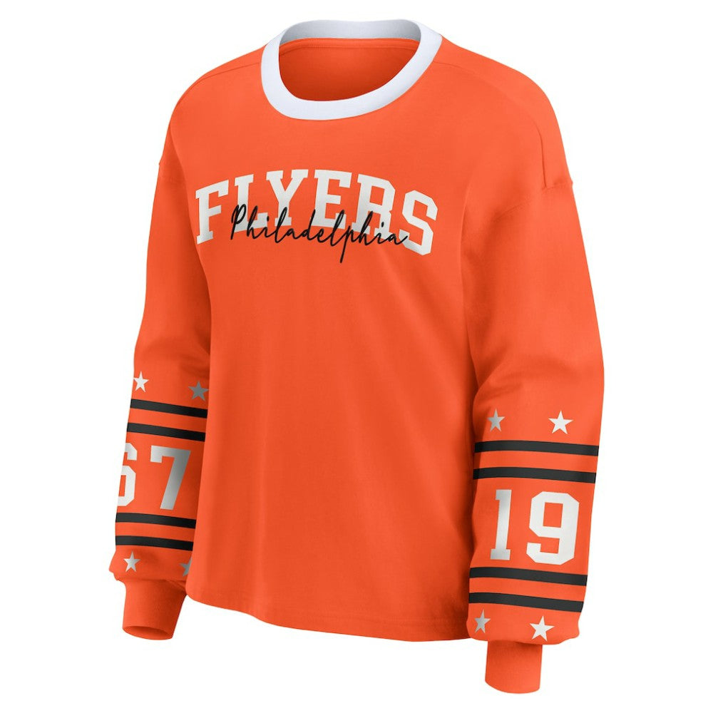 Philadelphia Flyers WEAR by Erin Andrews Women's Long-Sleeve Sport T-Shirt On Sale