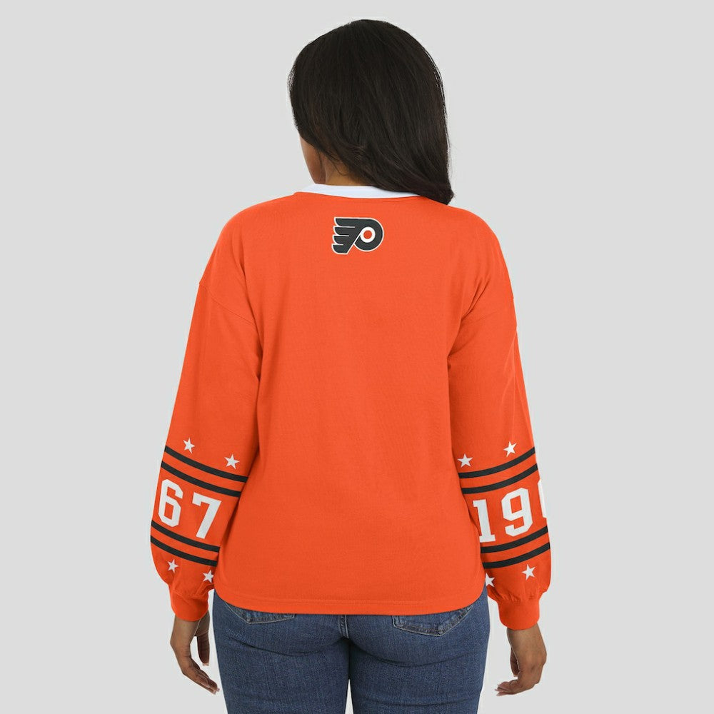 Philadelphia Flyers WEAR by Erin Andrews Women's Long-Sleeve Sport T-Shirt On Sale