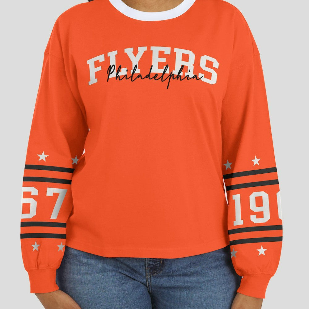 Philadelphia Flyers WEAR by Erin Andrews Women's Long-Sleeve Sport T-Shirt On Sale