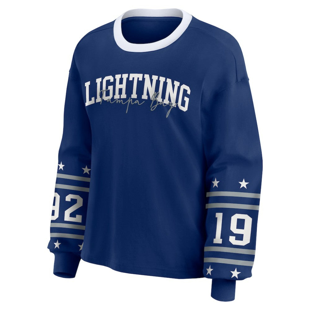 Tampa Bay Lightning WEAR by Erin Andrews Women's Long-Sleeve Sport T-Shirt On Sale