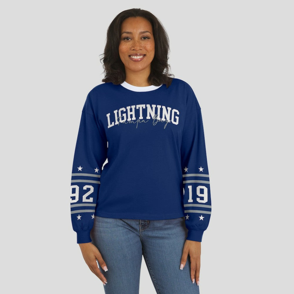 Tampa Bay Lightning WEAR by Erin Andrews Women's Long-Sleeve Sport T-Shirt On Sale