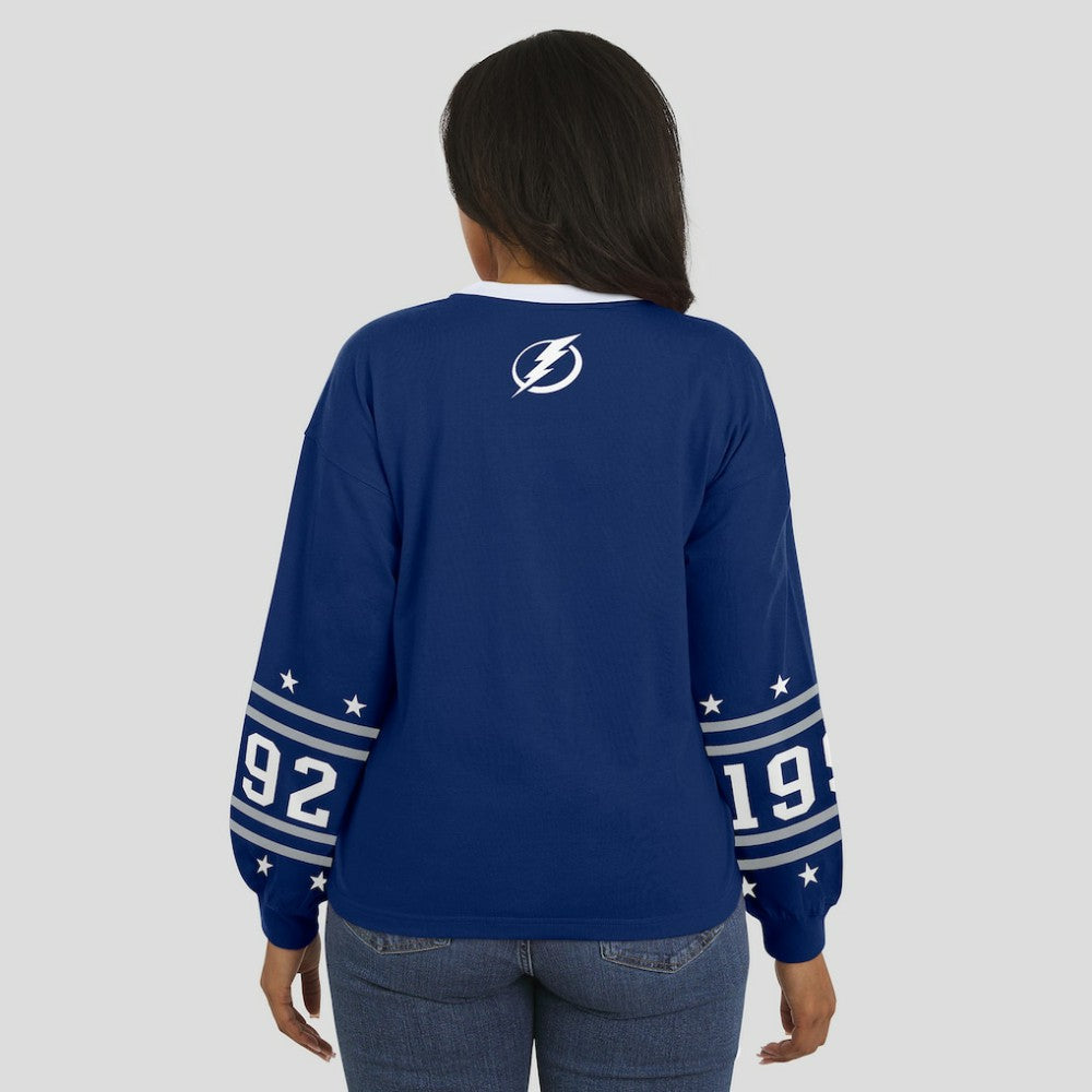 Tampa Bay Lightning WEAR by Erin Andrews Women's Long-Sleeve Sport T-Shirt On Sale