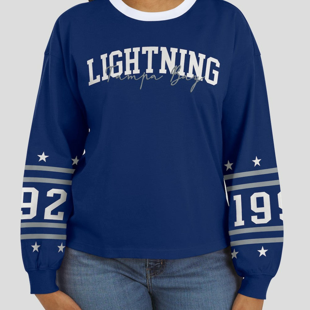 Tampa Bay Lightning WEAR by Erin Andrews Women's Long-Sleeve Sport T-Shirt On Sale